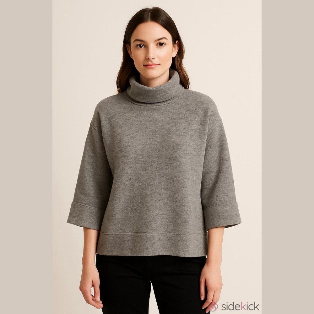 A New Day Gray Cowl Neck Sweater Women's Medium